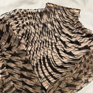Mugler Black and Tan Patterned Blouse